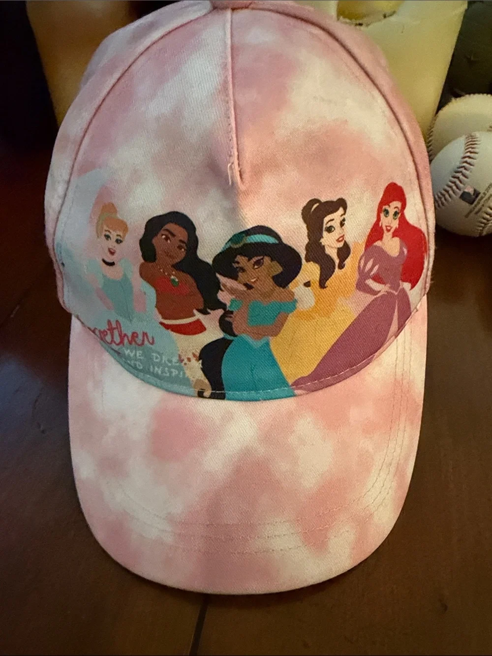 Kids Pink Disney Princess Tie-Dye Baseball Cap
